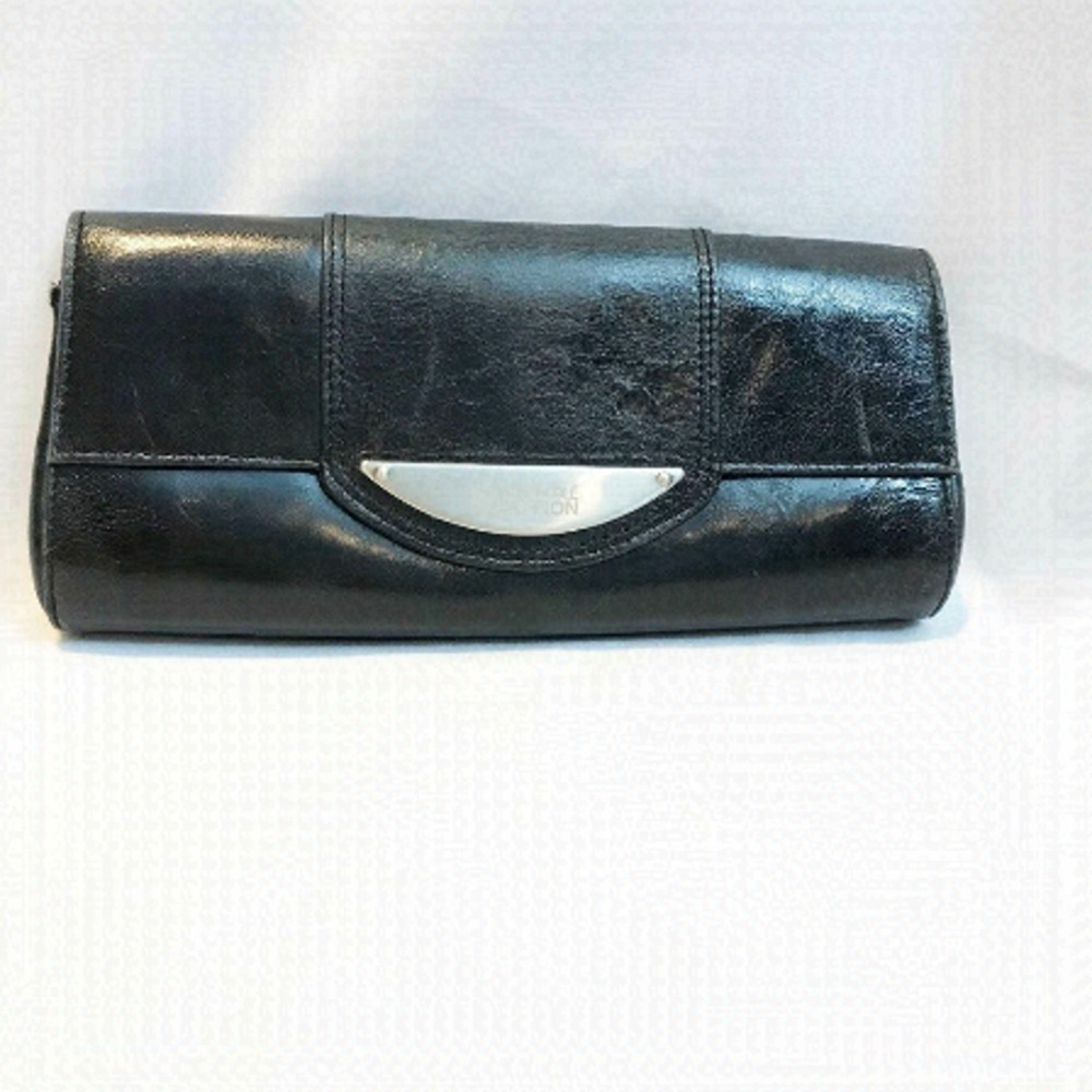 BLACK Leather Kenneth Cole Clutch